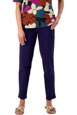 Denim & Co. Women's Waist Stretch Side Pocket Pant Navy - Regular